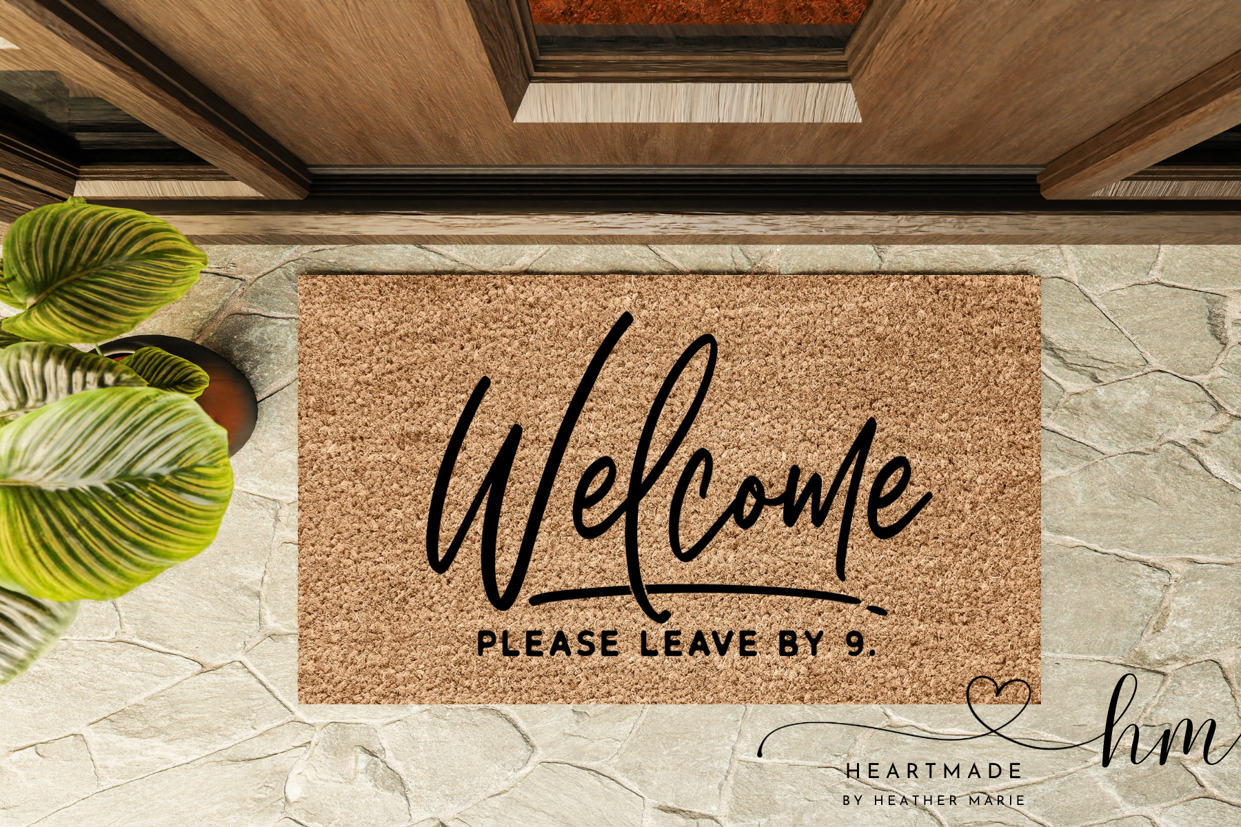 Leave by 9 Doormat