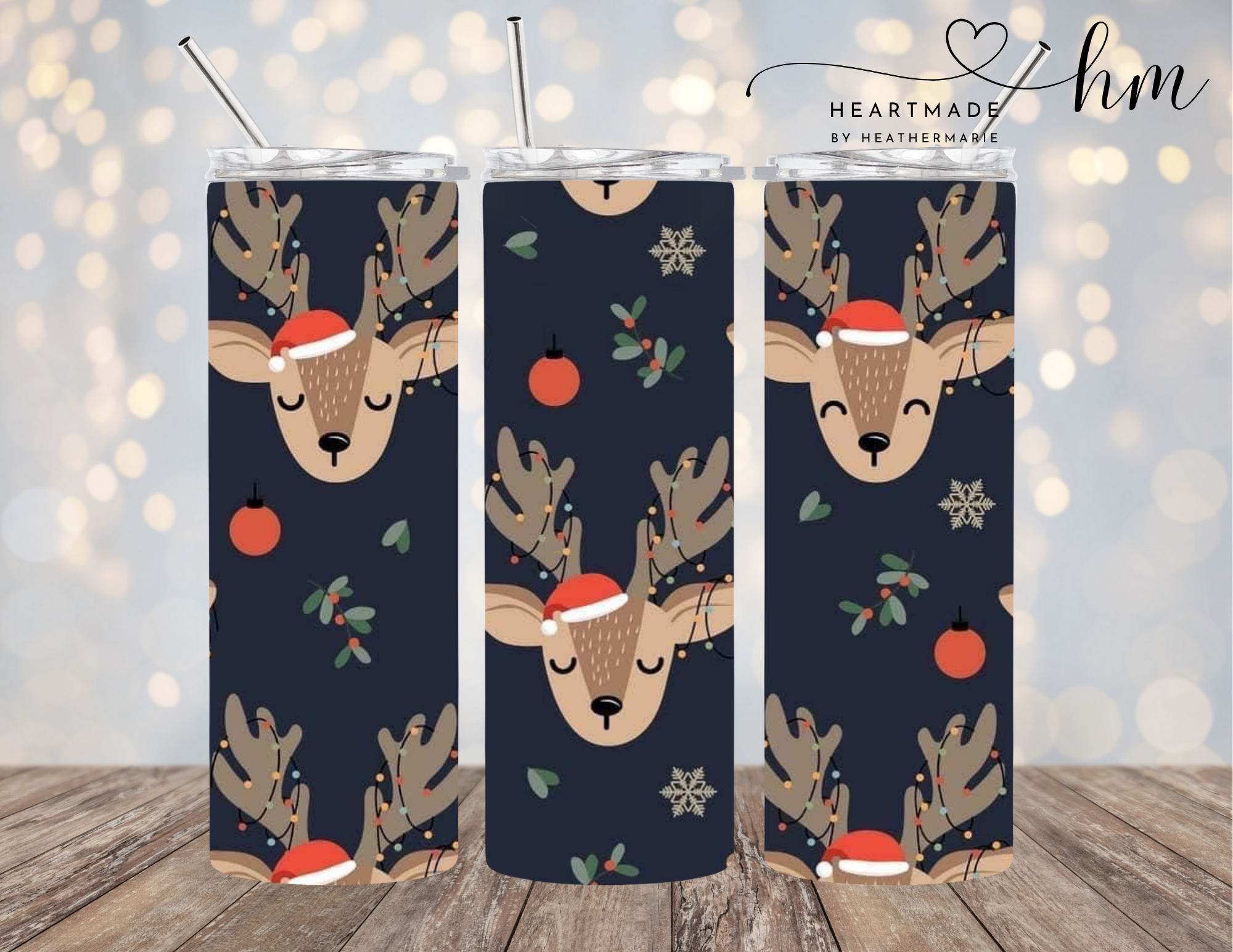 Blue Reindeer Tumbler