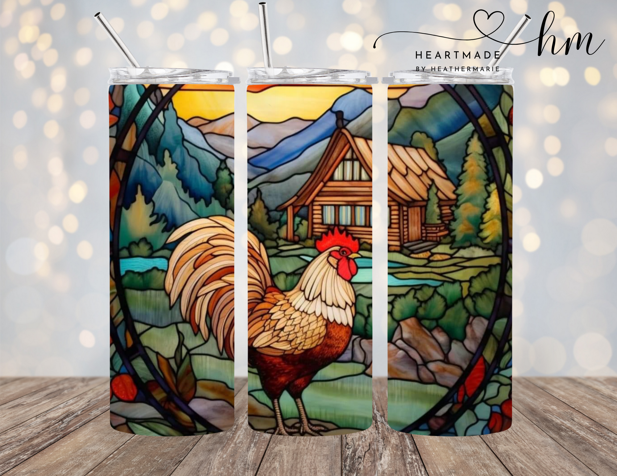 Stained Glass Chicken Tumbler