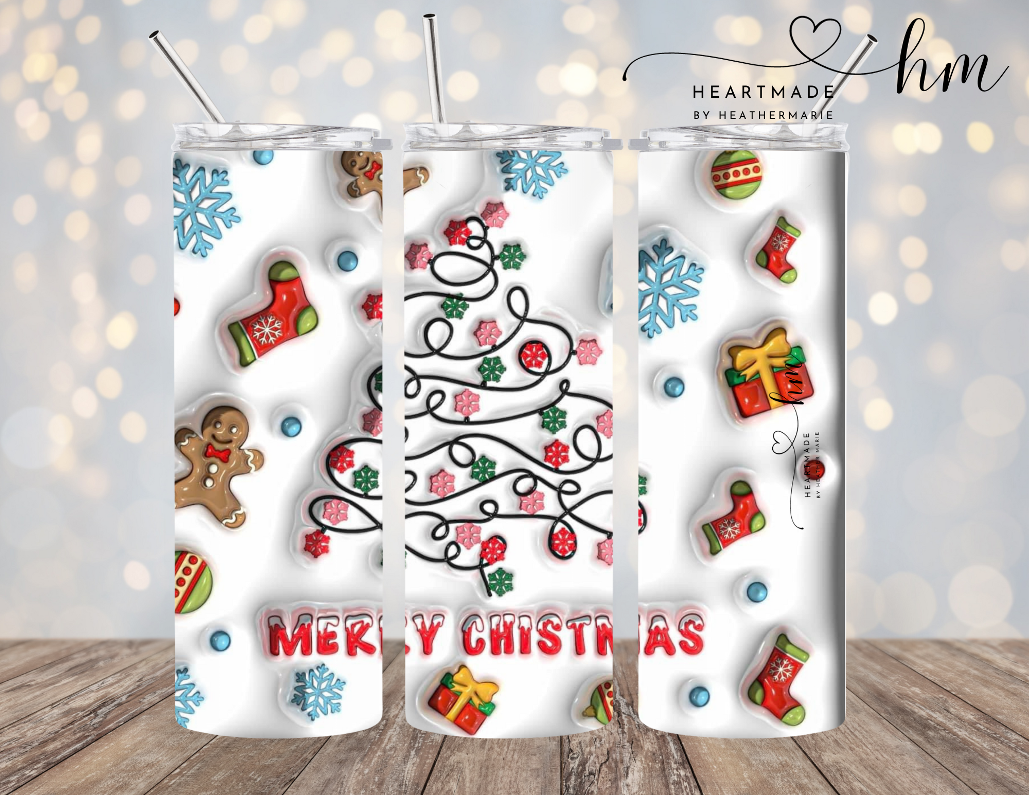 Merry Christmas 3D Tumbler