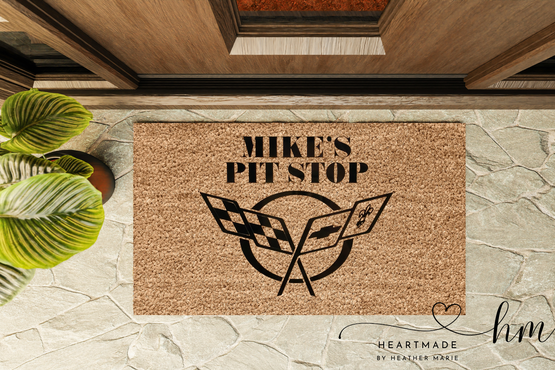 “First Name” Pit Stop Doormat