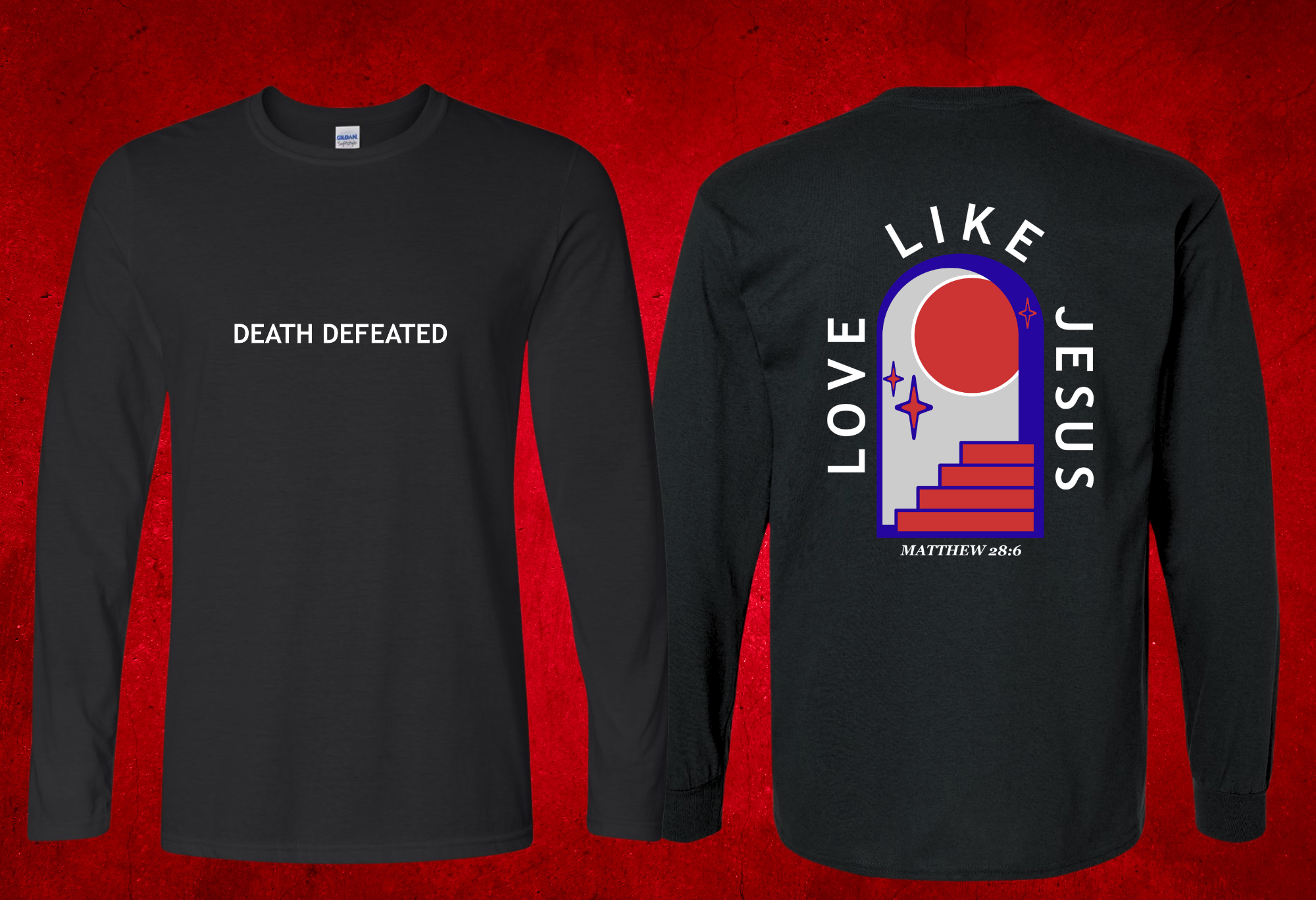 Death Defeated - Long Sleeve Crew (Black)