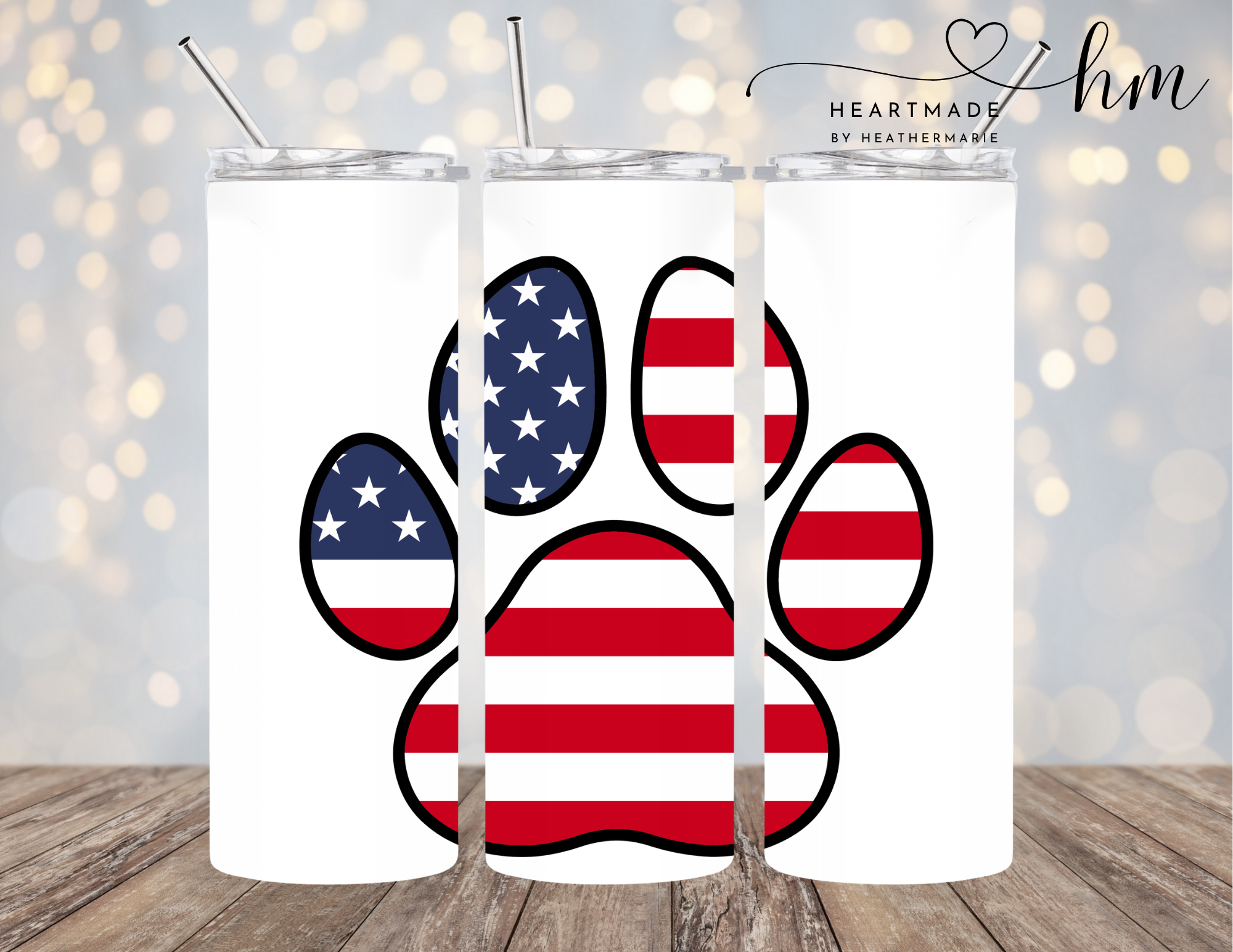 Paw Print with Flag Tumbler