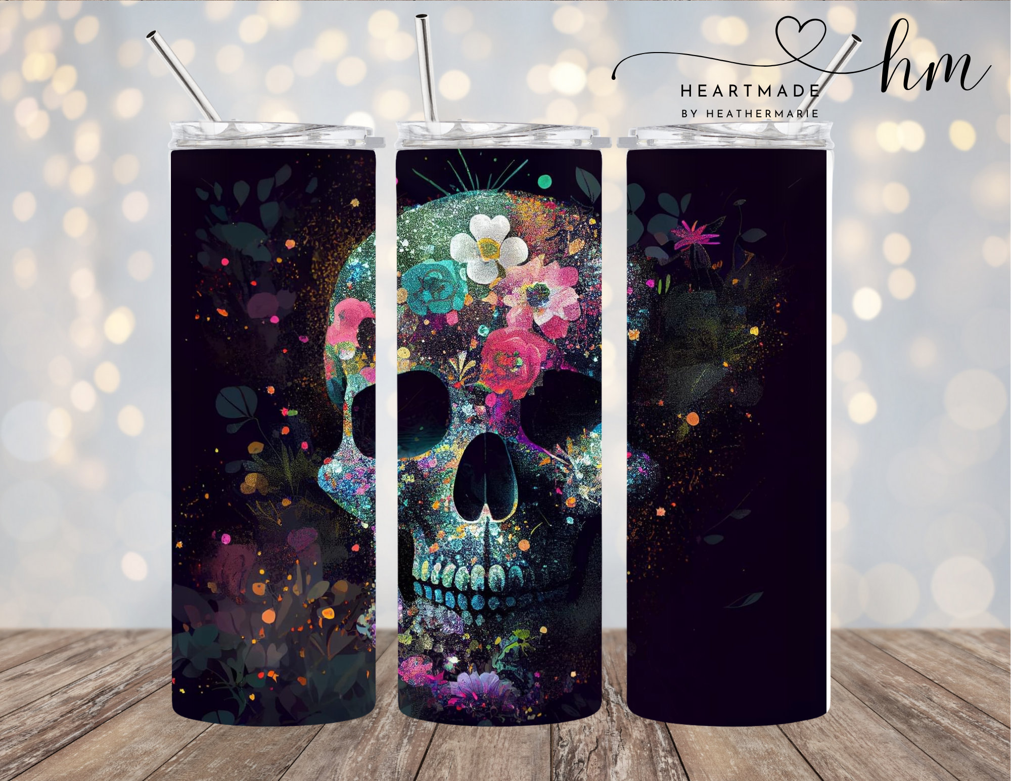 Flower Skull Tumbler