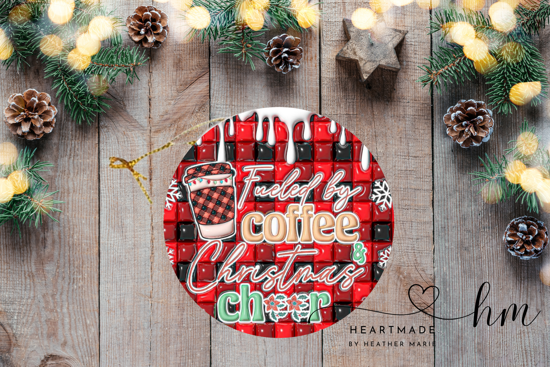 Coffee and Christmas Cheer 3D Ornament